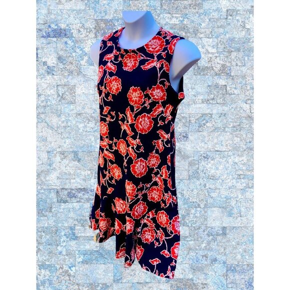 SHELBY & PALMER LADIES EXCELLENT/PRISTINE PREOWNED NAVY FLORAL FIT AND FLARE SLE - Picture 11 of 11